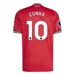 Matheus Cunha Manchester United 2025/2026 Home Jersey by Adidas