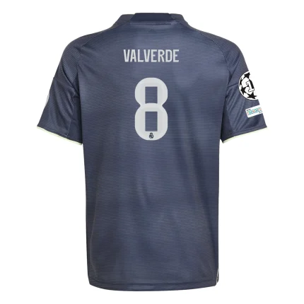 Federico Valverde Real Madrid 2025/2026 Youth Away Jersey by Adidas