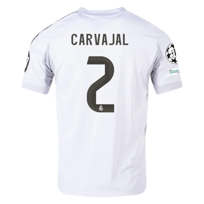 Dani Carvajal Real Madrid 2025/2026 Authentic Home Jersey by Adidas - Image 1