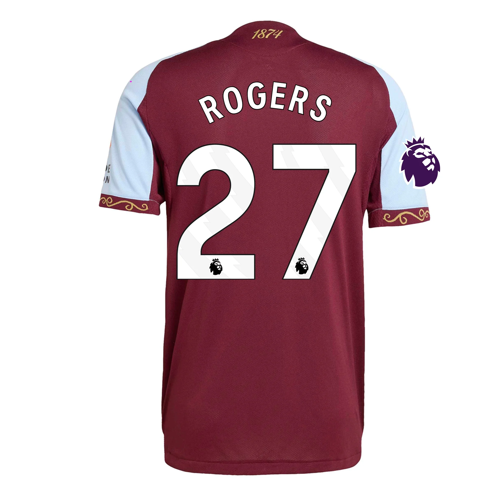 rogershomeauth Morgan Rogers Aston Villa 2025/2026 Authentic Home Jersey by Adidas - Image 1