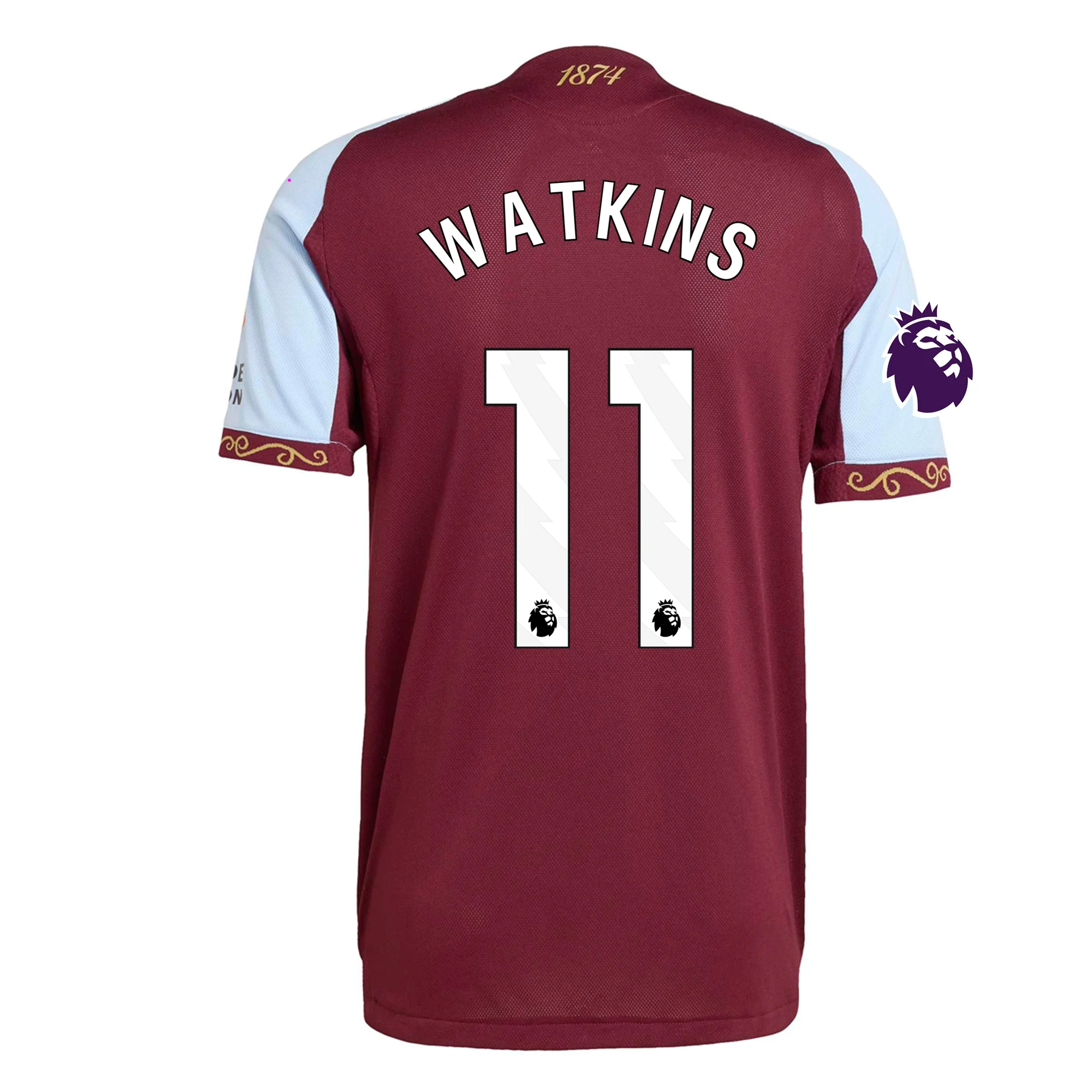 watkinshomeauth Ollie Watkins Aston Villa 2025/2026 Authentic Home Jersey by Adidas - Image 1
