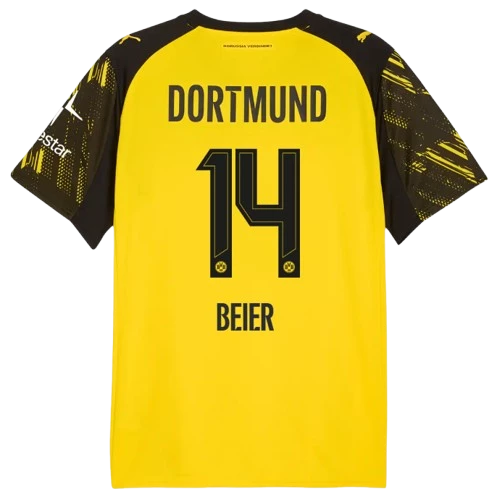 BeierBorussiaDortmundHome Maximilian Beier Borussia Dortmund 2025/26 Home Jersey by Puma - Image 1