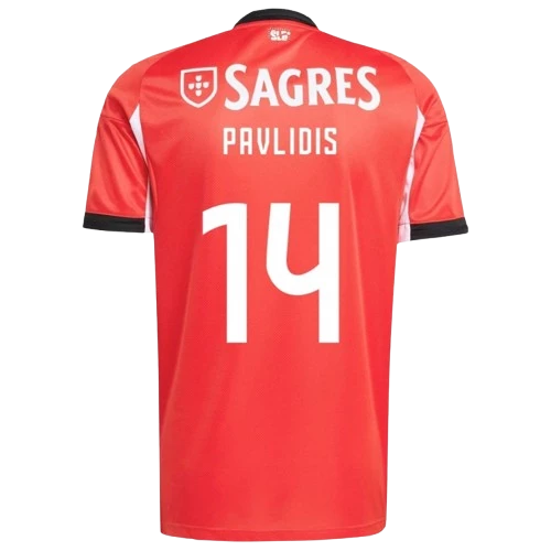 PavlidisBenficaHomeJersey Vangelis Pavlidis Benfica 2025/26 Home Jersey by Adidas - Image 1