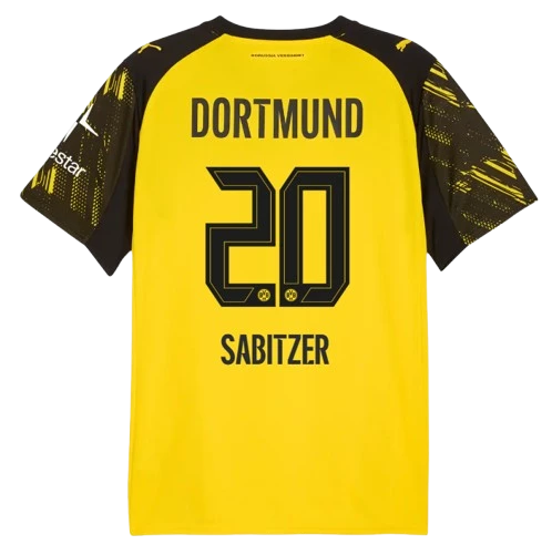 SabitzerBorussiaDortmundHome Marcel Sabitzer Borussia Dortmund 2025/26 Home Jersey by Puma - Image 1