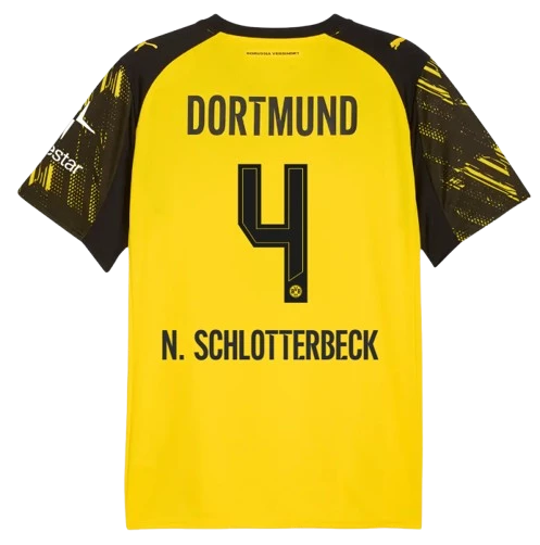 SchlotterbeckBorussiaDortmundHome Nico Schlotterbeck Borussia Dortmund 2025/26 Home Jersey by Puma - Image 1