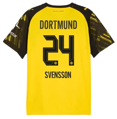 SvenssonBorussiaDortmundHome Daniel Svensson Borussia Dortmund 2025/26 Home Jersey by Puma - Image 1
