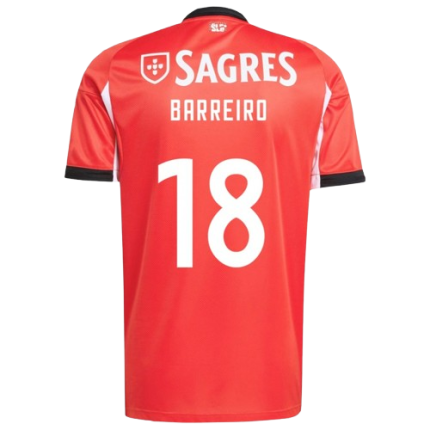 Leandro Barreiro Benfica 2025/26 Home Jersey by Adidas