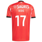 Amar Dedić Benfica 2025/26 Home Jersey by Adidas