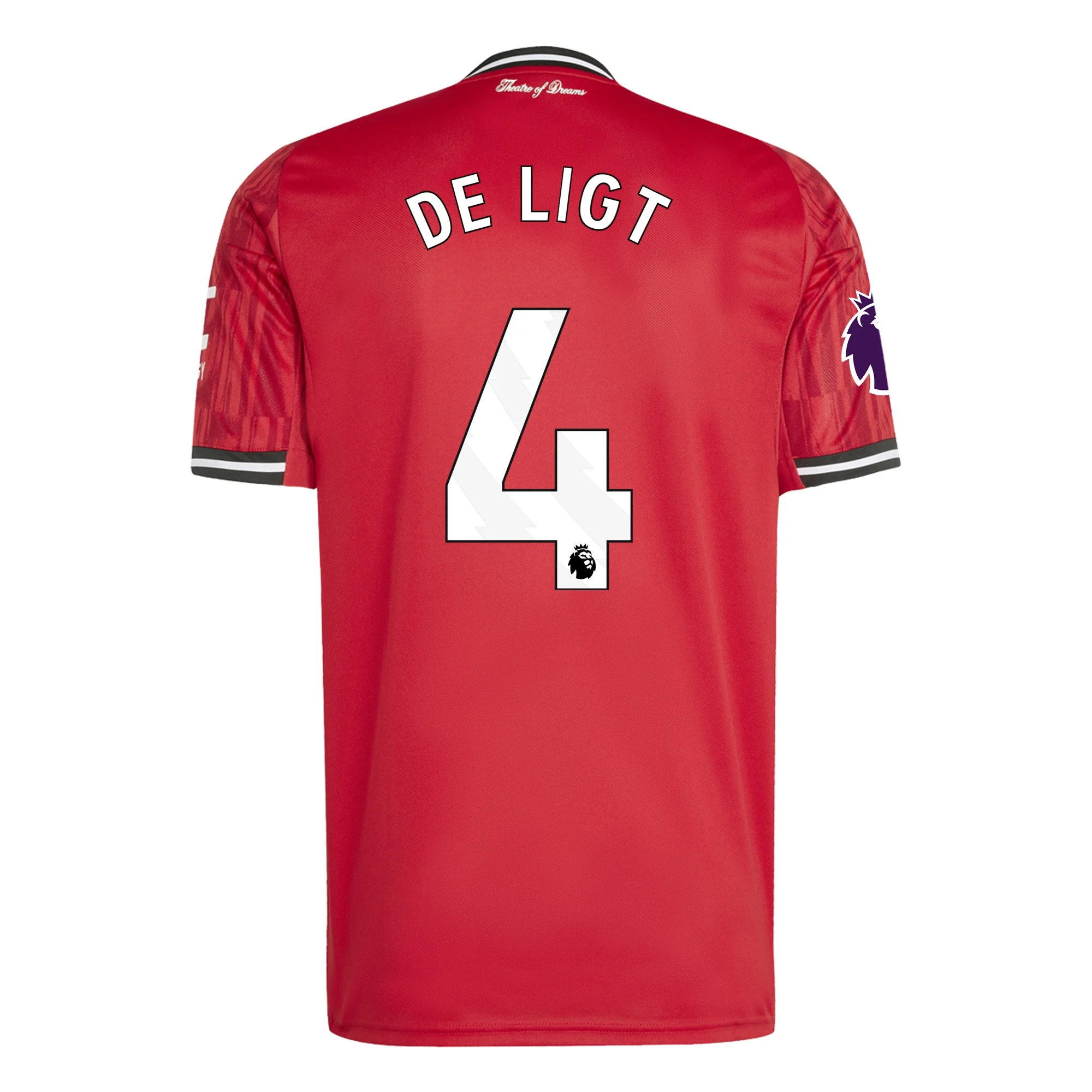 deligthome Back view of Matthijs de Ligt Manchester United 25/26 Home Jersey by adidas with player name and number 4