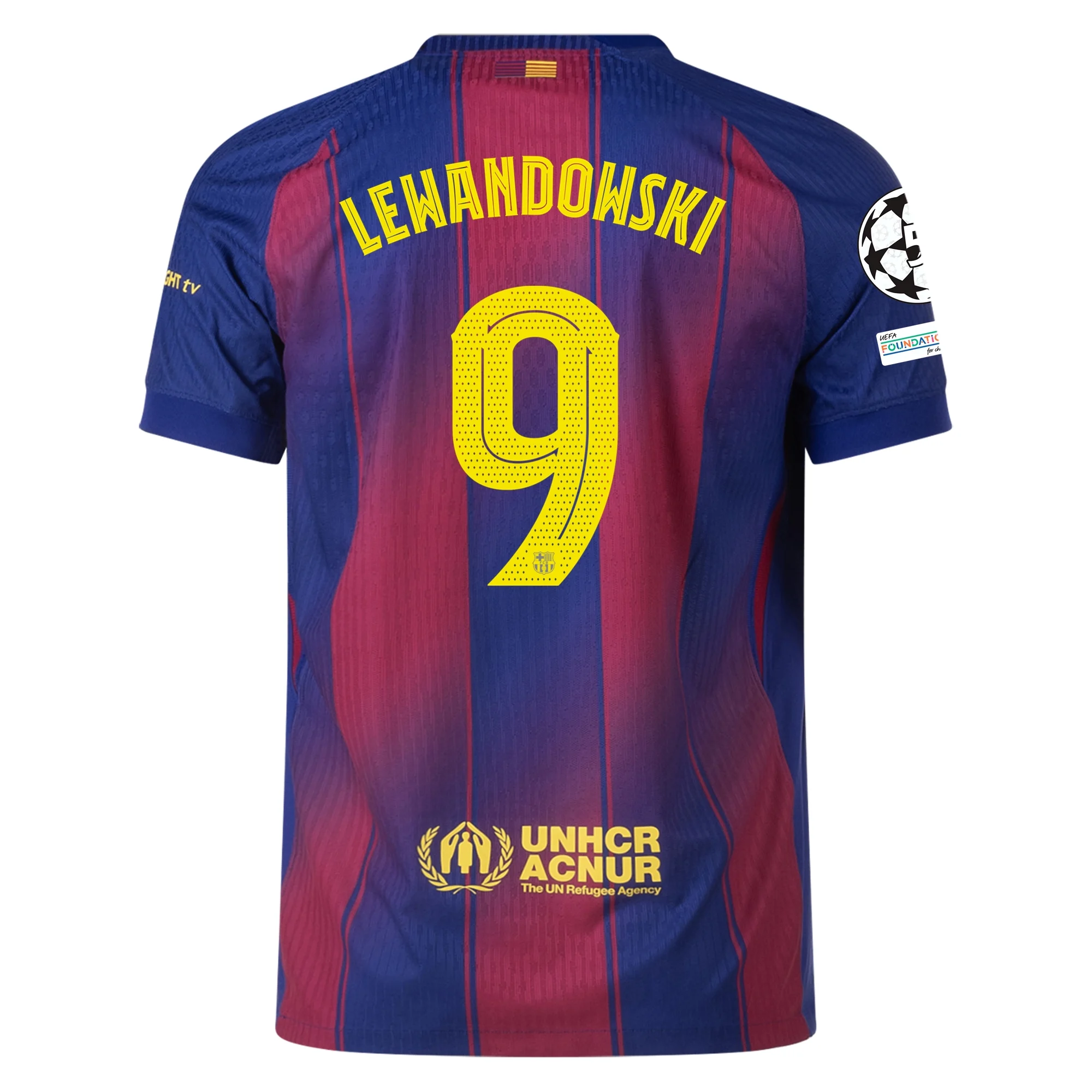 lewandowskihomeauthucl Robert Lewandowski Barcelona 2025/2026 Authentic UCL Home Jersey by Nike - Image 1