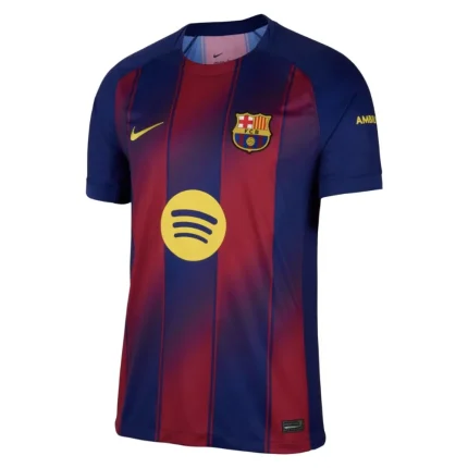 "Front of Iñigo Martínez Barcelona 2025/26 Nike home jersey with club crest and sponsor logo.