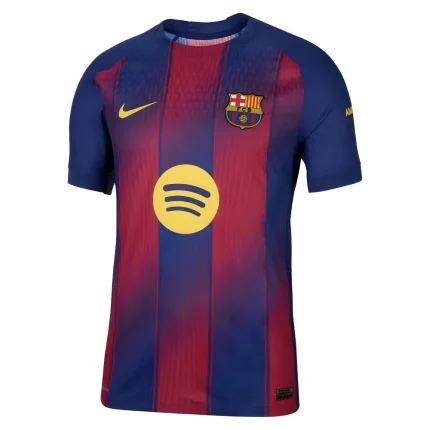 Front of Iñigo Martínez Barcelona 2025/26 Nike authentic home jersey with club crest and Spotify sponsor logo.