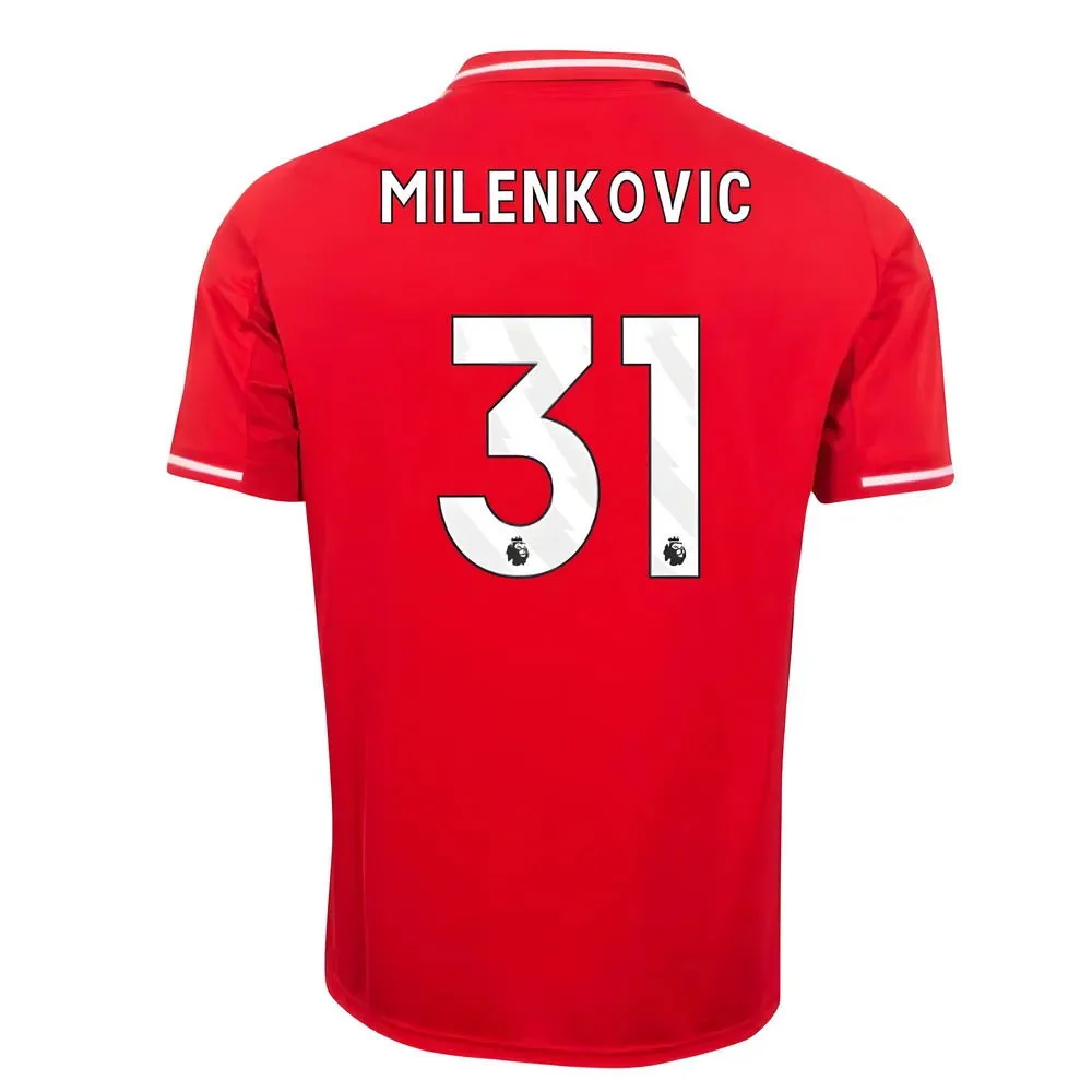 milenkovichome Milenkovic Nottingham Forest 2025/26 Home Jersey by Adidas - Image 1