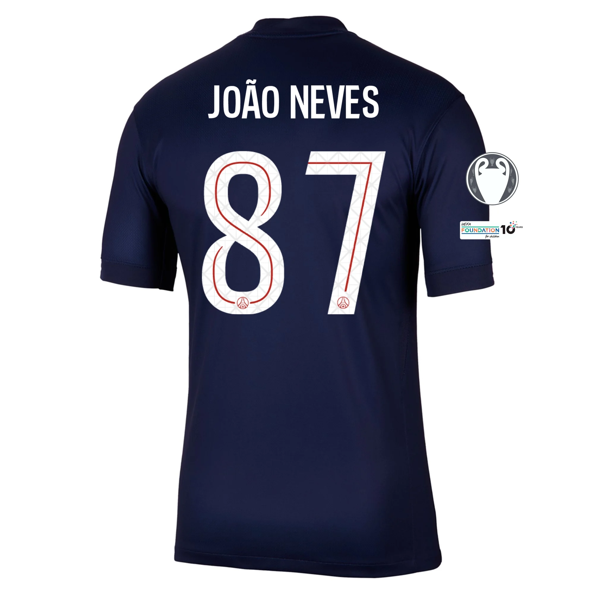 neveshomeucl João Neves PSG 2025/2026 UCL Home Jersey by Nike - Image 1