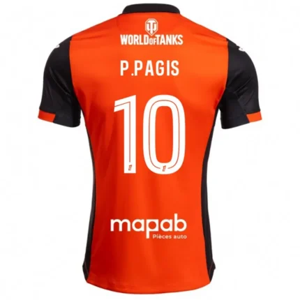 Back view of Pablo Pagis FC Lorient 2025/26 Home Jersey by Joma with player name Pagis and number 10.