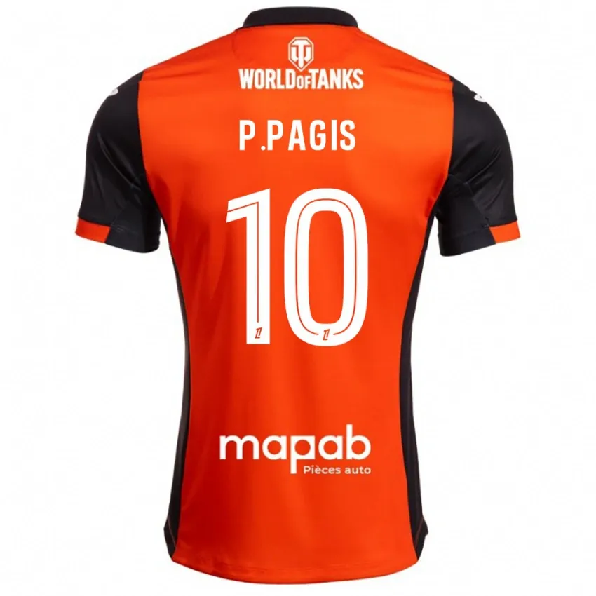 pagis10 Back view of Pablo Pagis FC Lorient 2025/26 Home Jersey by Joma with player name Pagis and number 10.