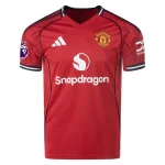 Joshua Zirkzee Manchester United 2025/26 Adidas Home Jersey front view, red shirt with club crest and sponsor logo.