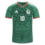 Alexis Vega Mexico 2026/27 Home Jersey with number 10 and Aztec design.