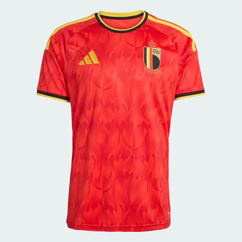 Belgium 2026/27 Home Jersey in red with yellow accents and team crest.