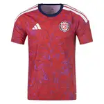 Red and purple Costa Rica soccer jersey with Adidas logo.