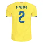 Colombia soccer jersey with name D. Muñoz and number 2.
