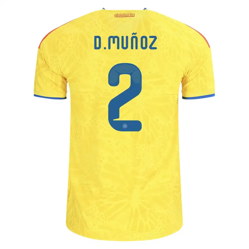 Colombia soccer jersey with name D. Muñoz and number 2.