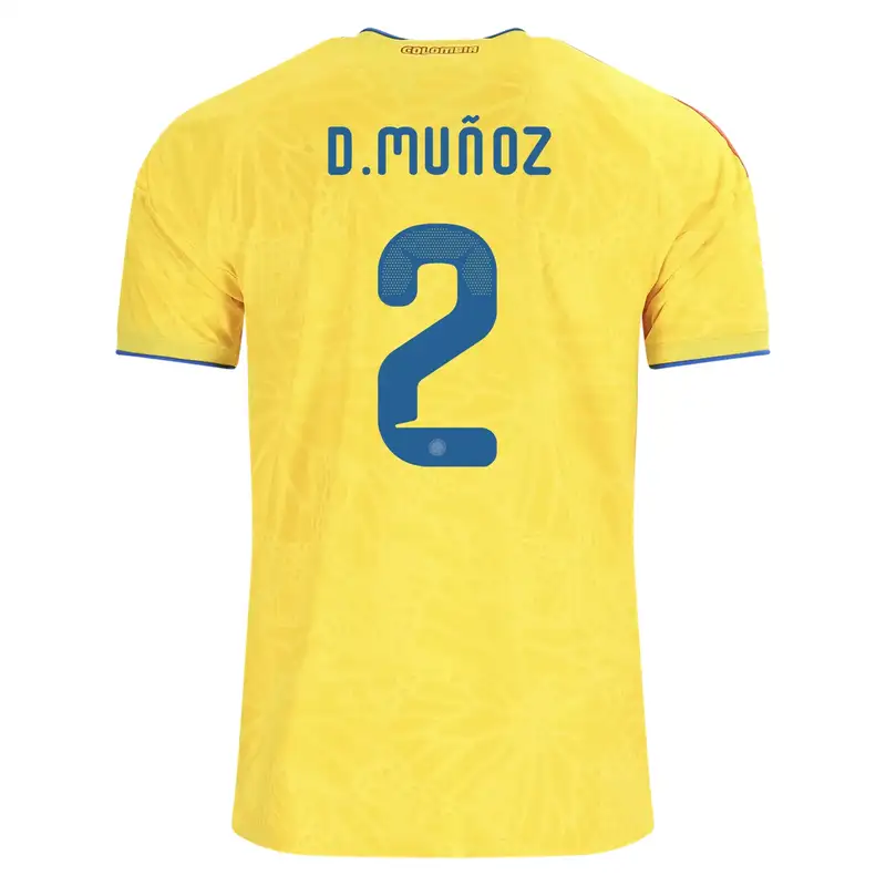 Yellow soccer jersey with D. Muñoz and number 2.
