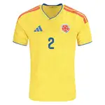 Yellow Colombia soccer jersey with number 2.