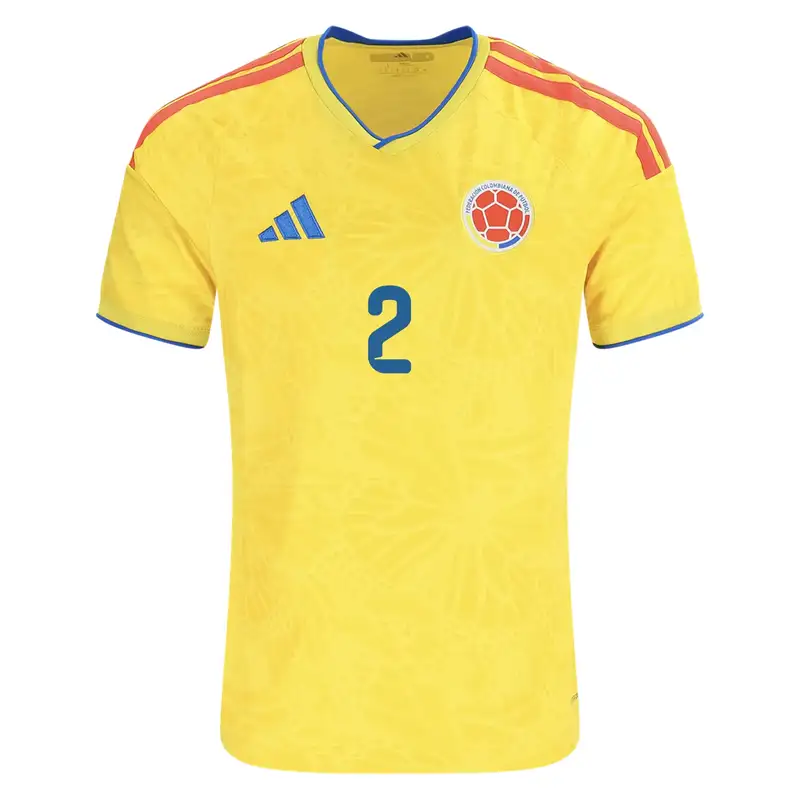 Yellow Colombia soccer jersey with number 2.