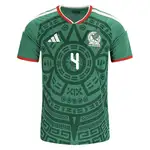 Edson Álvarez Mexico 2026/27 Home Jersey with number 4 and Aztec design.