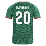 Henry Martín Mexico 2026/27 Home Jersey, back view with name and number 20.