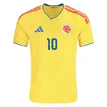 Yellow Colombia soccer jersey with number 10.