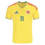 Yellow Colombia soccer jersey with Adidas logo and number 11.