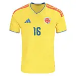 Yellow Colombia soccer jersey with Adidas logo and number 16.