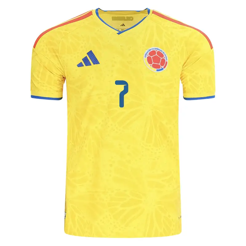 Yellow Colombia soccer jersey with number 7.