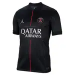 Paris Saint-Germain black jersey with Qatar Airways logo.