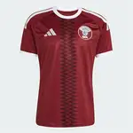 Qatar national team maroon jersey with white trim.