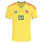 Yellow Colombia soccer jersey with number 20.