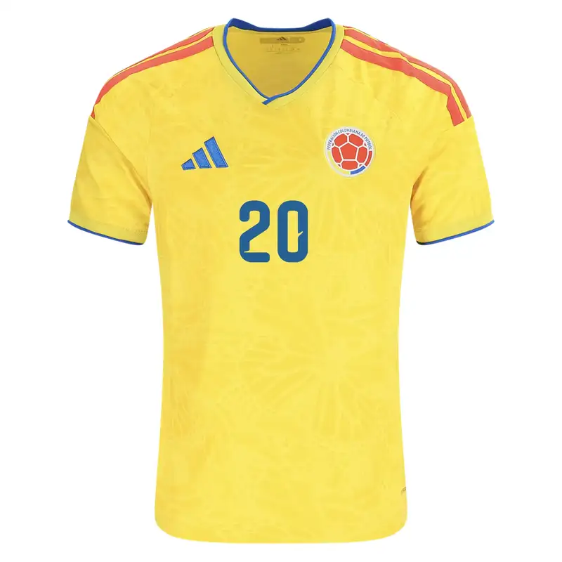 Yellow Colombia soccer jersey with number 20.