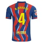 Back of soccer jersey with R. Araujo and number 4.
