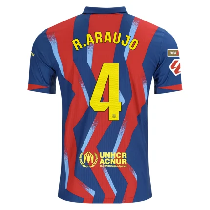 Back of soccer jersey with R. Araujo and number 4.