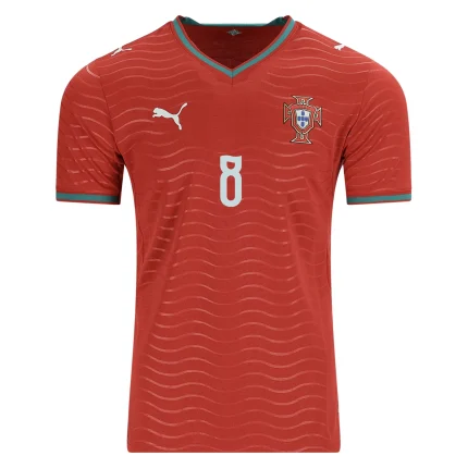 Portugal soccer jersey with number 8, Puma logo, and national crest.