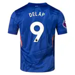 Blue soccer jersey with DELAP and number 9 on the back.