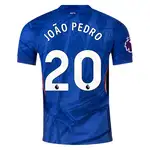 João Pedro 20 blue soccer jersey.