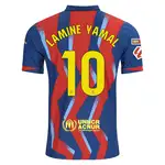 Back of a soccer jersey with the name LAMINE YAMAL and number 10.