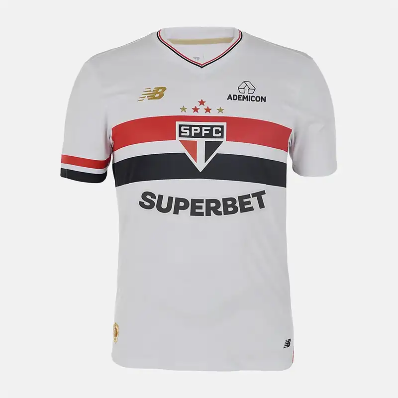 São Paulo FC 2024 home jersey with SPFC logo and Superbet sponsor.