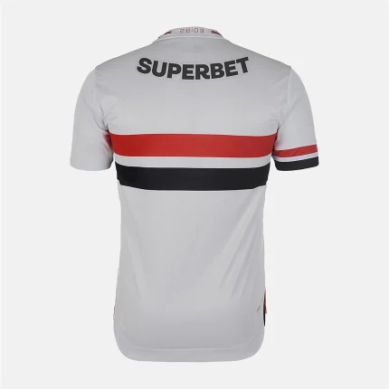 White jersey with SUPERBET and red and black stripes.