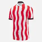 Back of Stoke City red and white striped jersey.
