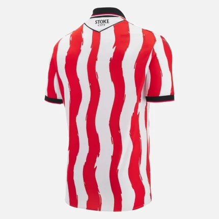 Back of Stoke City red and white striped jersey.
