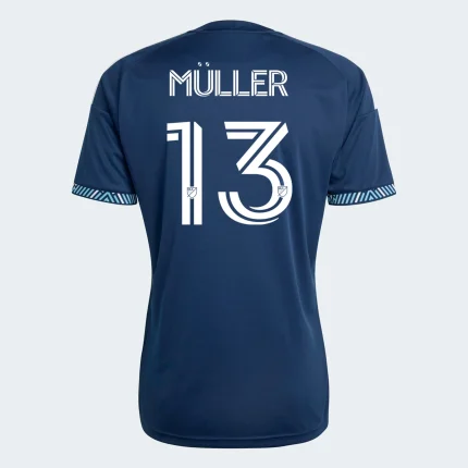 Thomas Muller Whitecaps Jersey 2026 with number 13 and last name MÜLLER on back.
